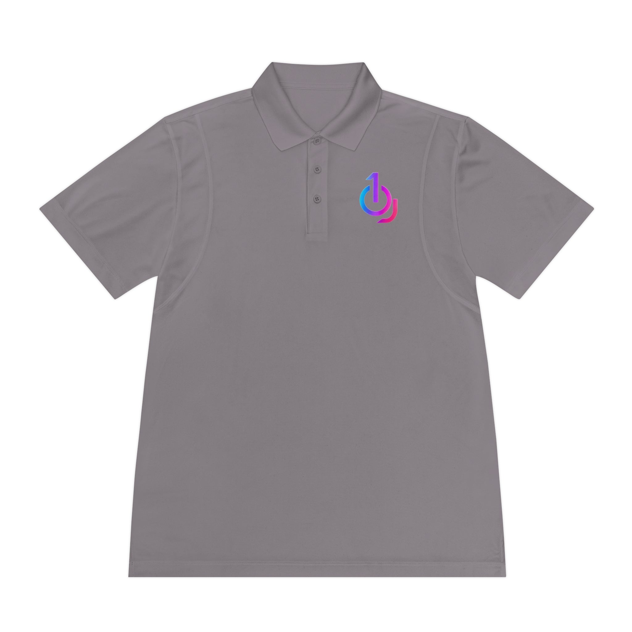 Men's Sport Polo with Gradient Power Logo — Casual Tech Polo for Gamers & Creators