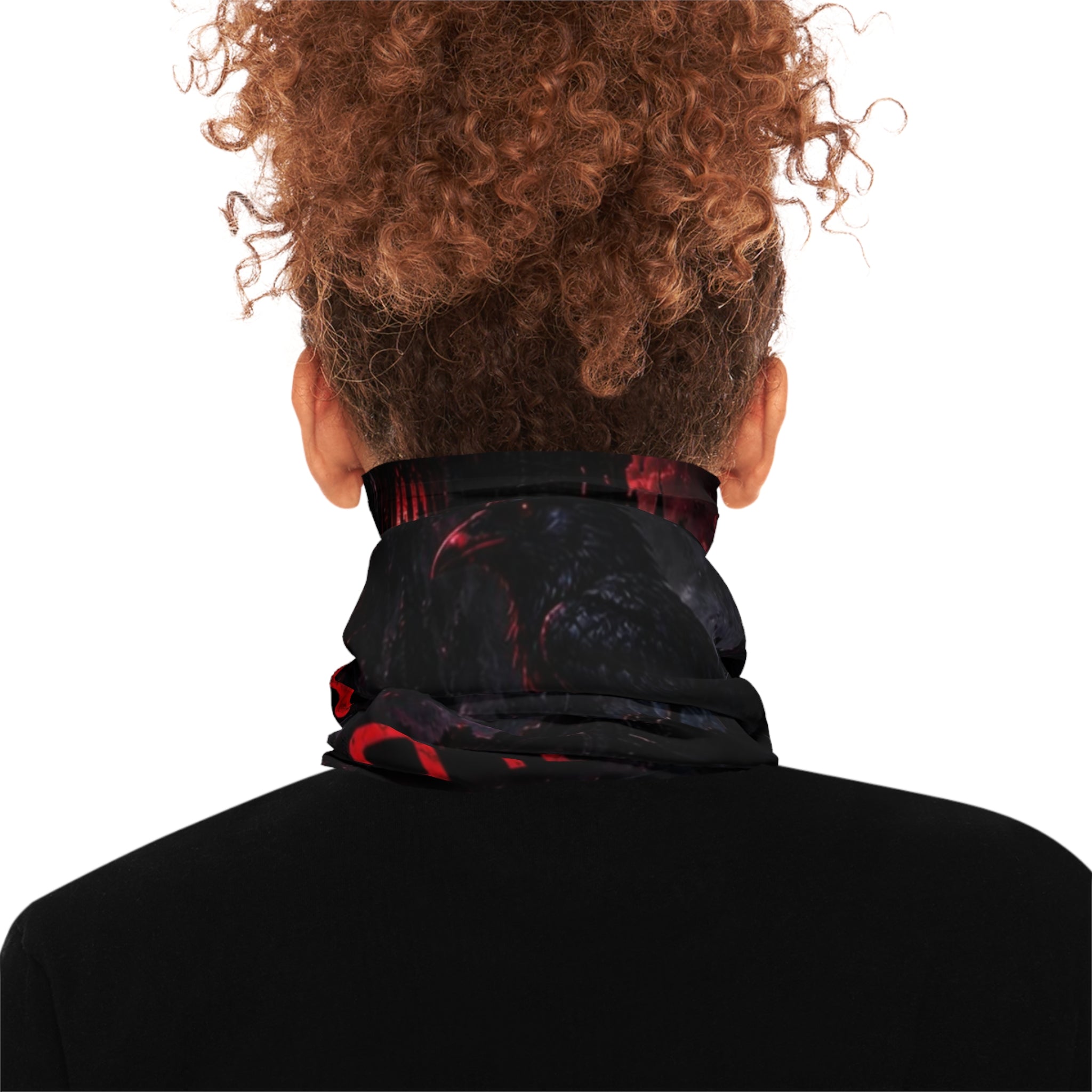 Tech-Goth Neck Gaiter — Raven & Power Button Graphic Balaclava