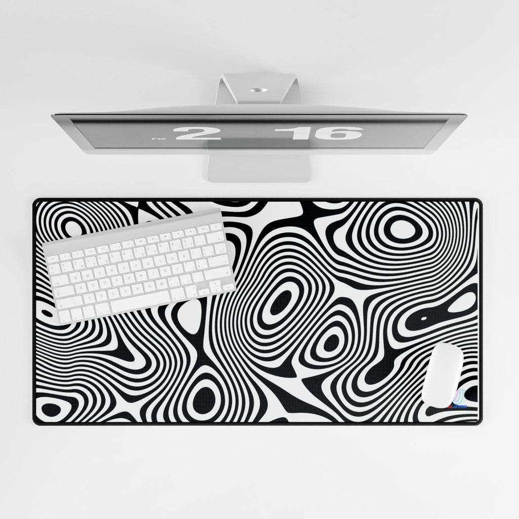 Desk Mat — Black & White Optical Illusion Gaming/Work Desk Pad
