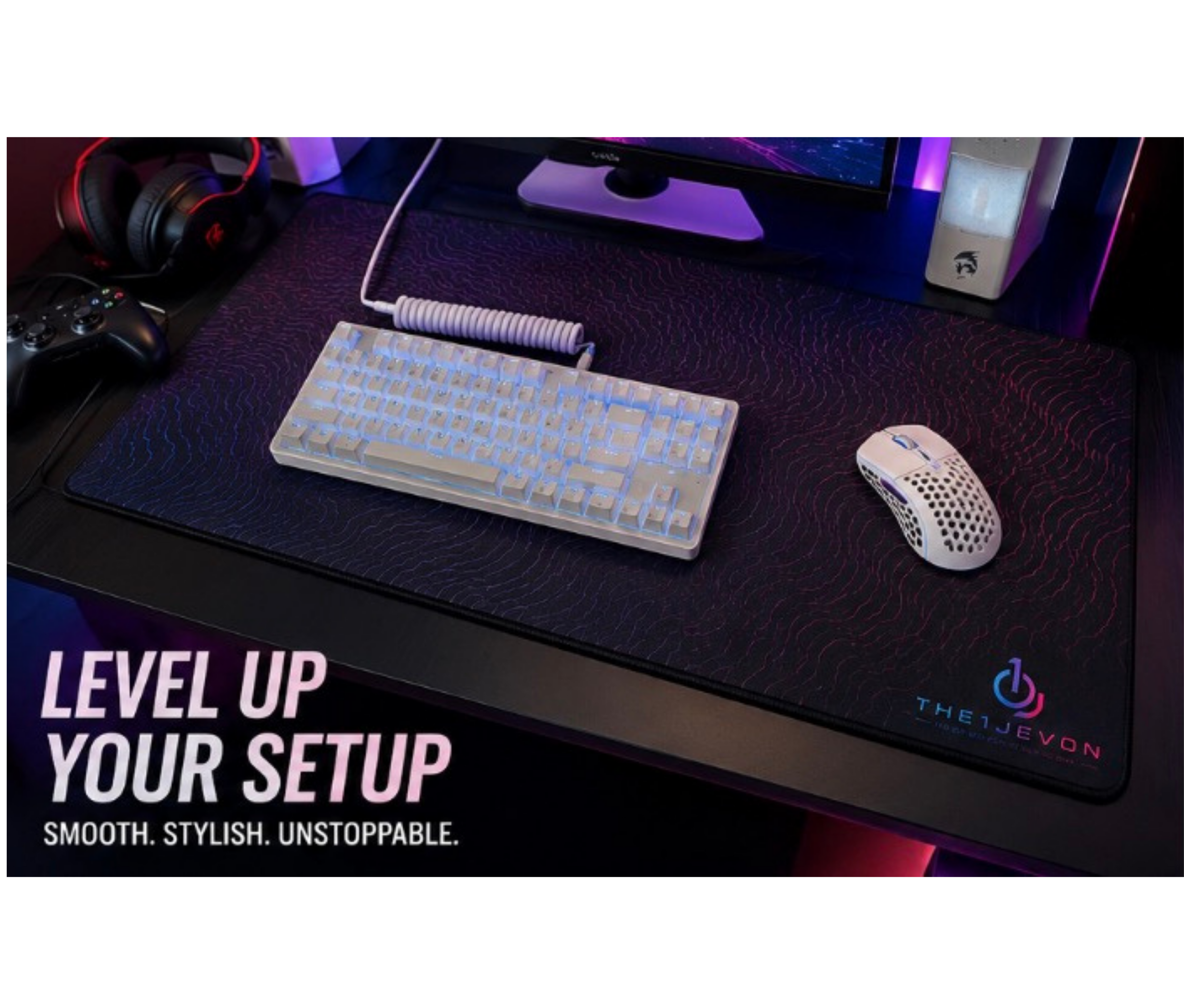 premium extended gaming mouse pad- smooth glide desk mat